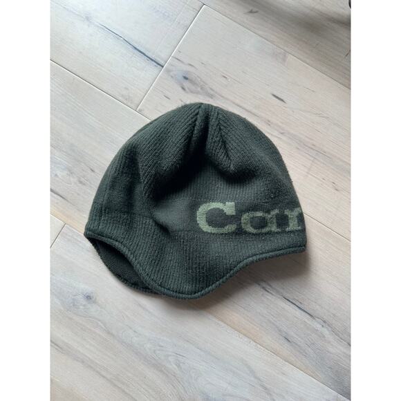 Carhartt Sherpa Lined Beanie Green Knit Covers ears Winter Outdoor - Picture 3 of 6